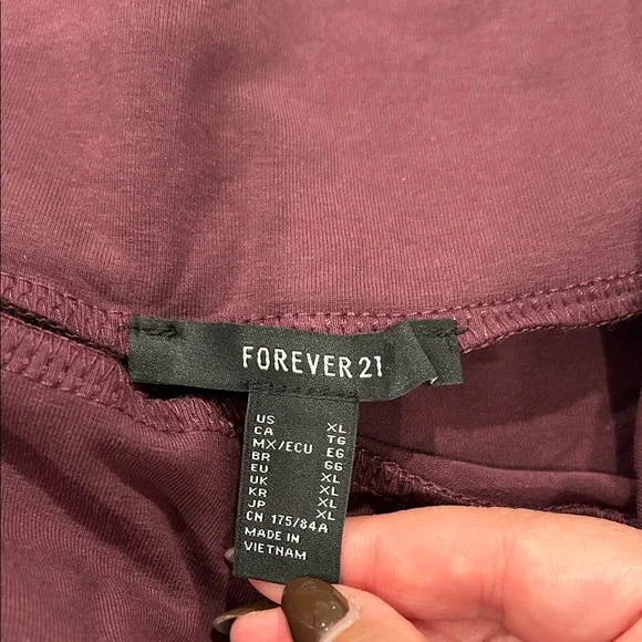 Forever 21 Burgundy Wide Leg Yoga Pants - Picture 2 of 4